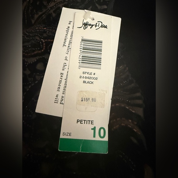 👗Jeffery & Dara Evenings by Tom Barra Beaded Velvet Maxi . Color: Blk. Size:10P - Picture 11 of 12